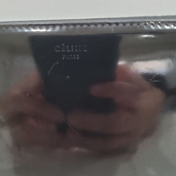 Celine Wallet Patent Leather Black Clutch Large Zip Around Multifunction Designe - Picture 6 of 9